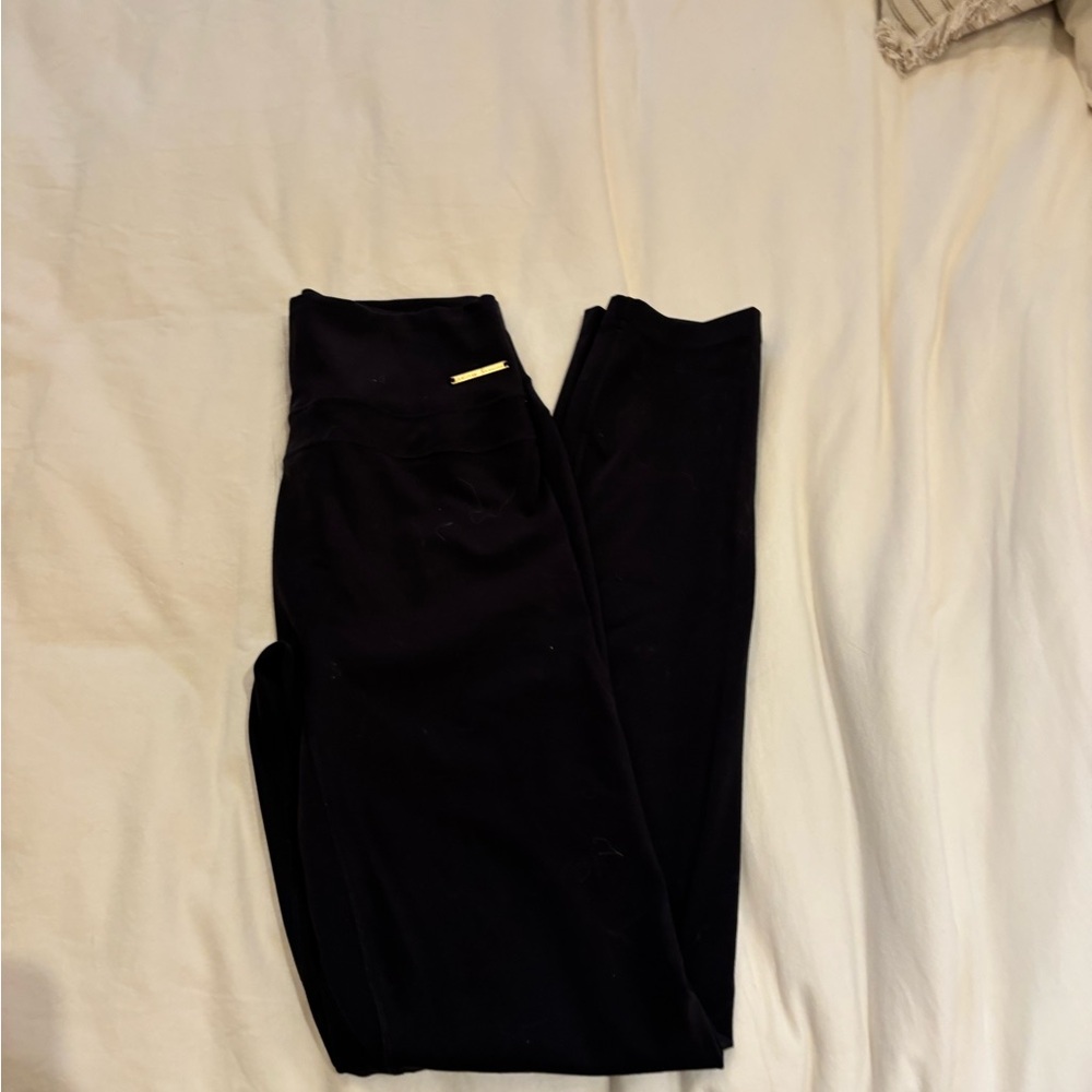 Black Whitney Simmons gymshark Leggings with Gold Accent